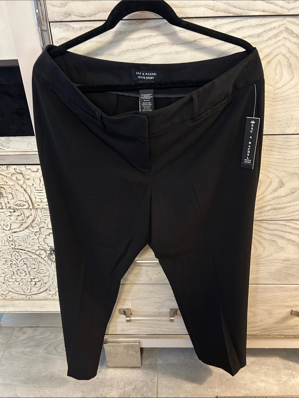 Zac & Rachel Black Petite Slim Dress Pants